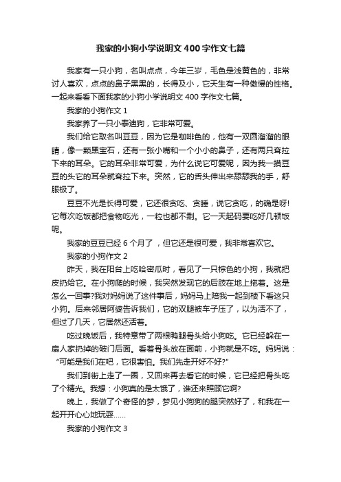 我家的小狗小学说明文400字作文七篇