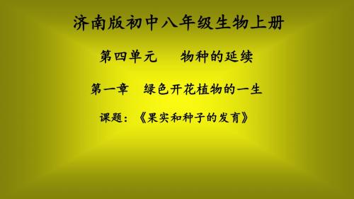 济南版生物八年级上册第四单元第一章第三节 果实和种子的发育 (共20张PPT)