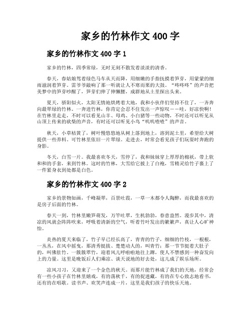 家乡的竹林作文400字