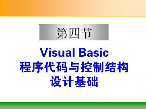 第四节VB程序代码与控制结构设计基础