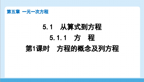 人教版(2024)数学七年级上册 第五章 一元一次方程 第1课时 方程的概念及列方程