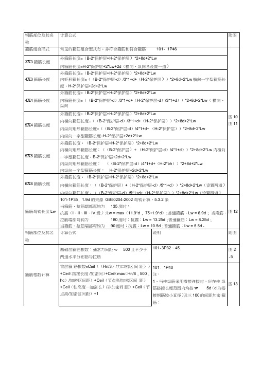 柱子箍筋计算基本知识