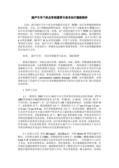 超声引导下经皮穿刺置管引流术治疗腹腔脓肿