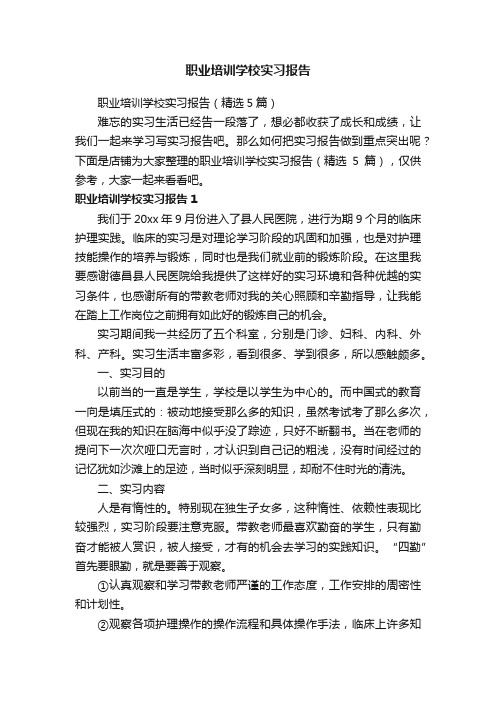 职业培训学校实习报告