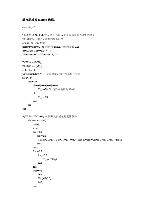 (完整word版)西安交通大学——温度场数值模拟(matlab)