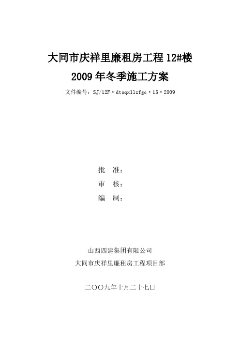 2009年冬季施工方案