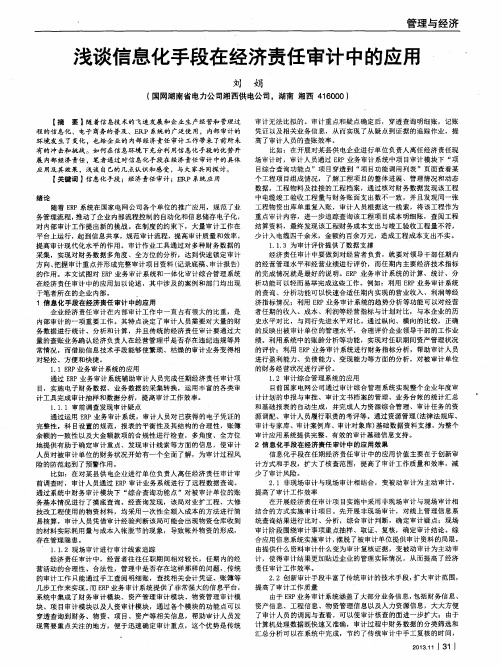 浅谈信息化手段在经济责任审计中的应用