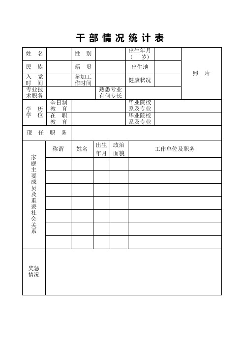 干部信息统计表