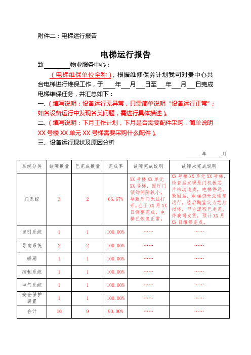 电梯运行报告