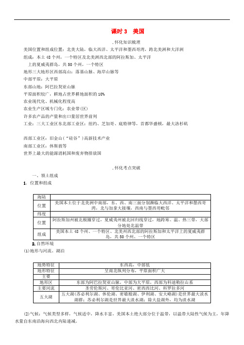 中考地理命题研究 教材知识梳理 七年级 第8章 走进国