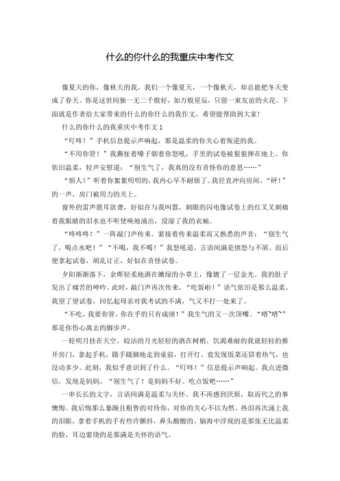 什么的你什么的我重庆中考作文