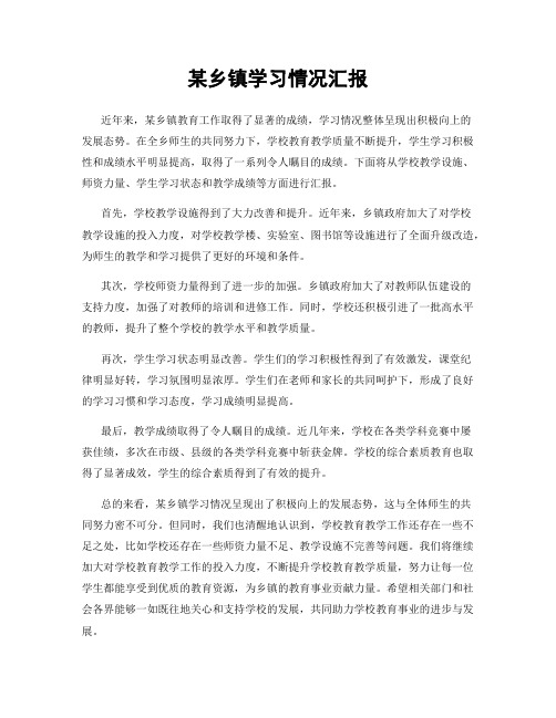 某乡镇学习情况汇报