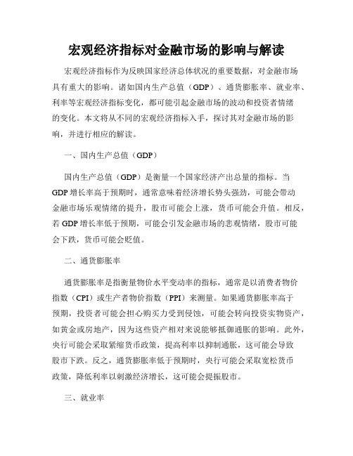 宏观经济指标对金融市场的影响与解读