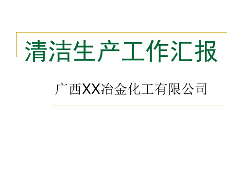 冶金行业清洁生产工作汇报