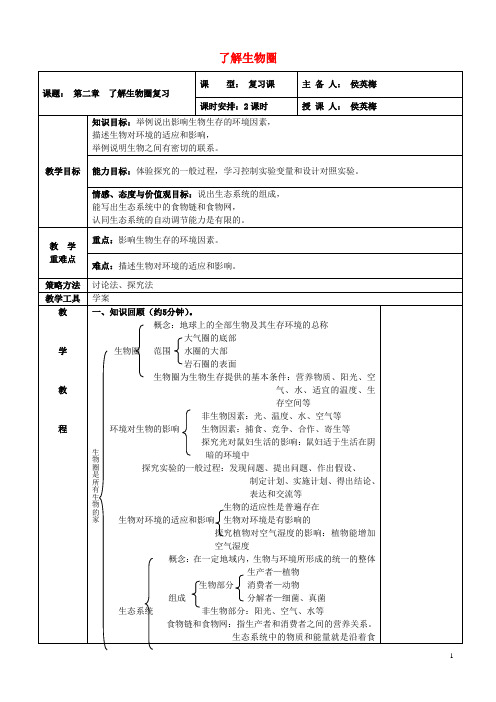 1-2-了解生物圈复习教案-新人教版1