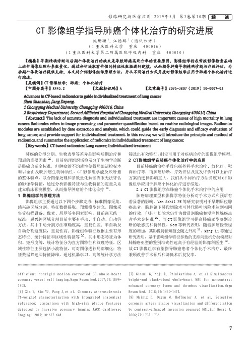 CT影像组学指导肺癌个体化治疗的研究进展