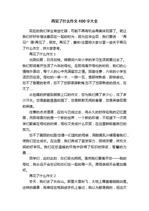 再见了什么作文400字大全