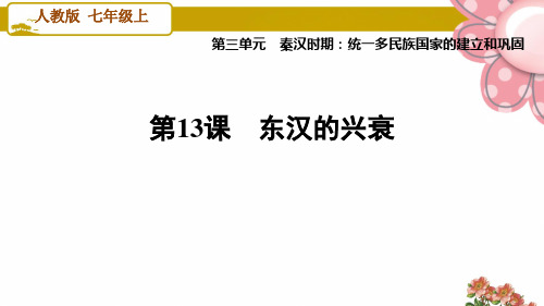 人教版七年级历史上册第13课 东汉的兴衰