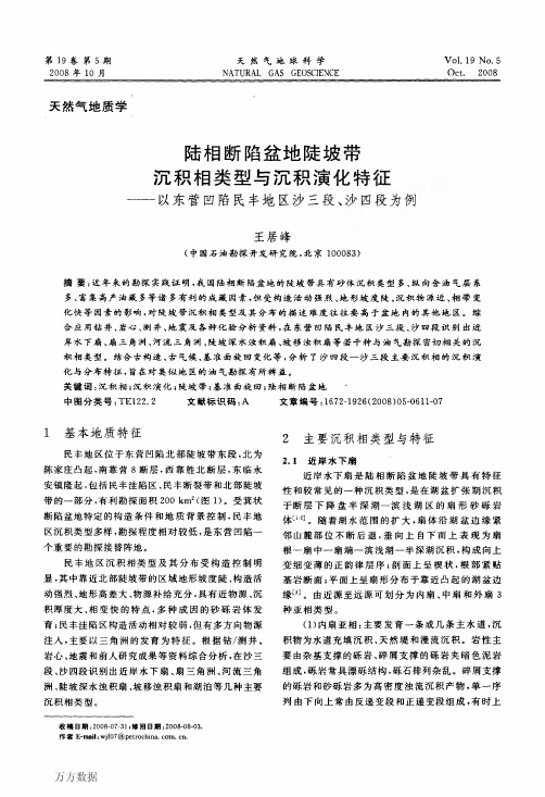 陆相断陷盆地陡坡带沉积相类型与沉积演化特征——以东营凹陷民丰地区沙三段、沙四段为例