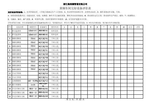 完好设备评价表