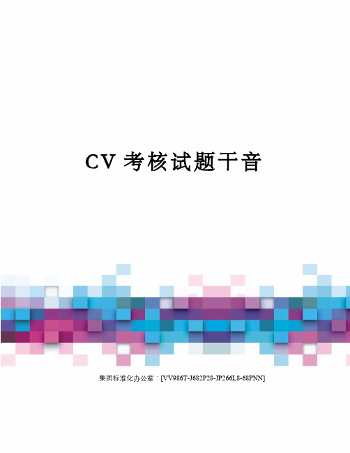 CV考核试题干音