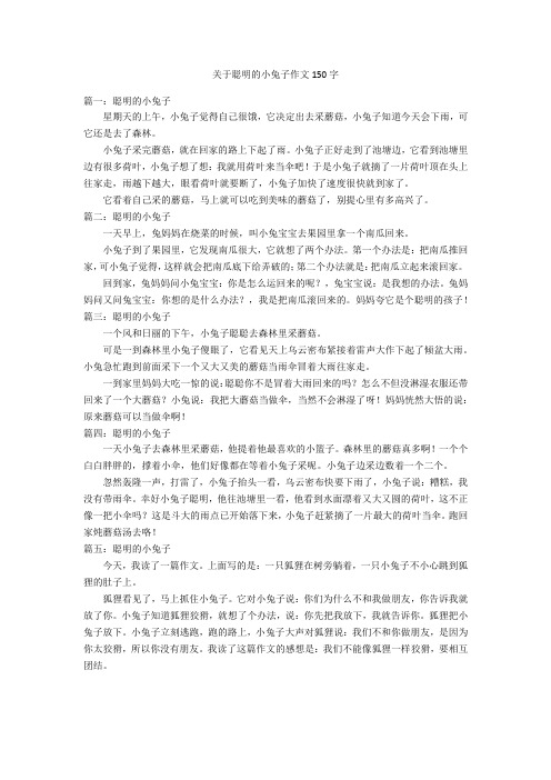 关于聪明的小兔子作文150字优秀作文