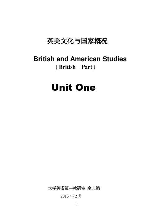 英国概况Unit 1