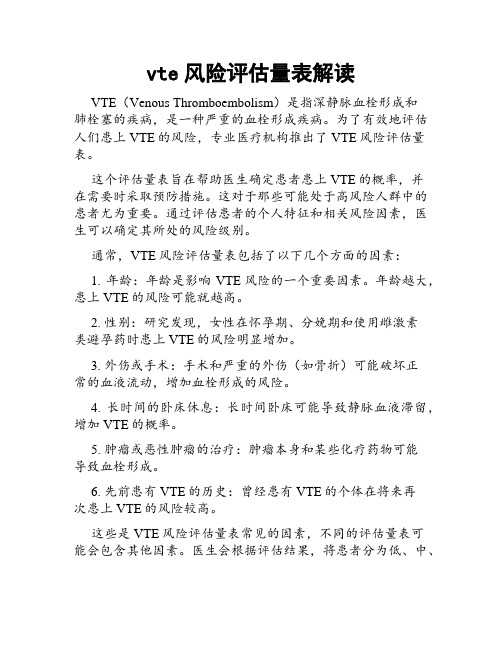 vte风险评估量表解读