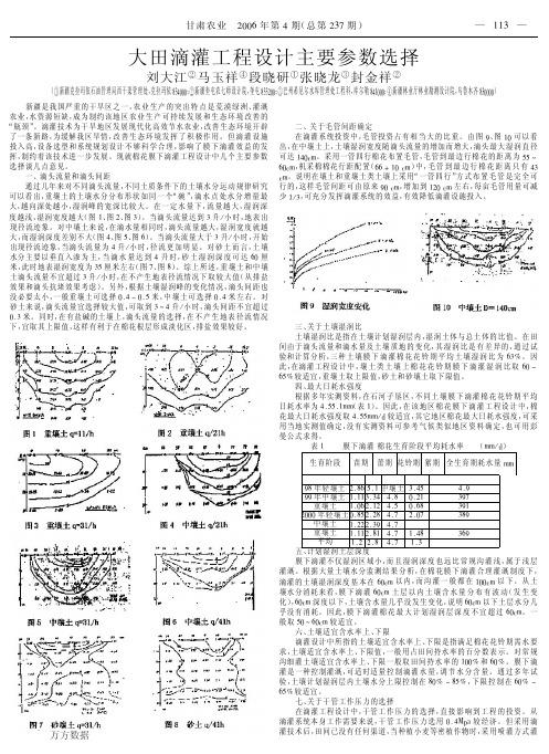 大田滴灌工程设计主要参数选择