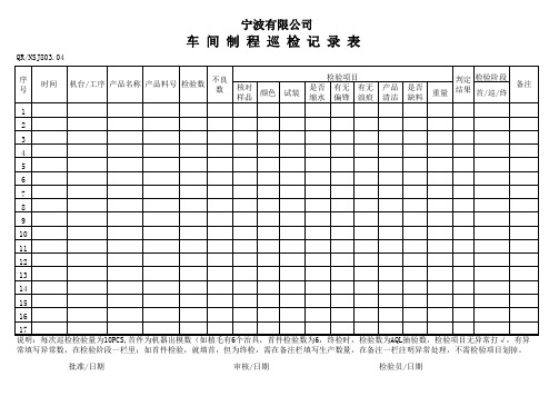 制程巡检检验记录表(1)