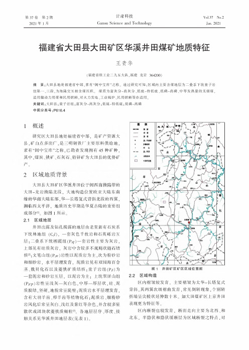 福建省大田县大田矿区华溪井田煤矿地质特征