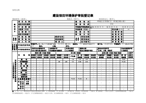 环评审批表