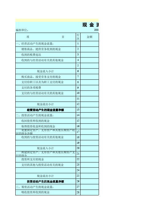 企业财务报表——企业现金流量表