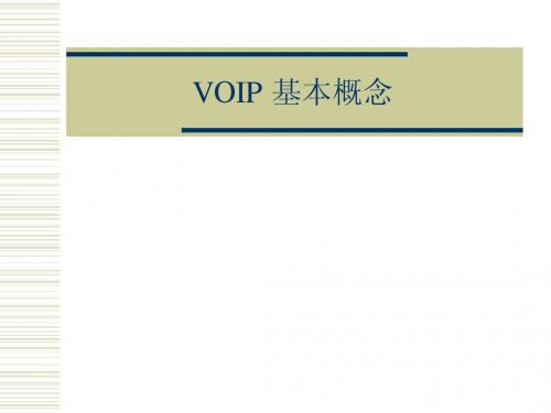 VOIP 基本概念