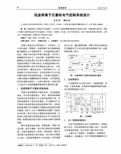 低温等离子灭菌柜电气控制系统设计