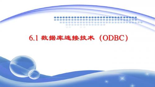 6.1.1 数据库连接技术(ODBC)