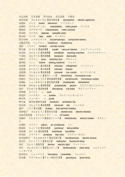 日本语电気器具辞典