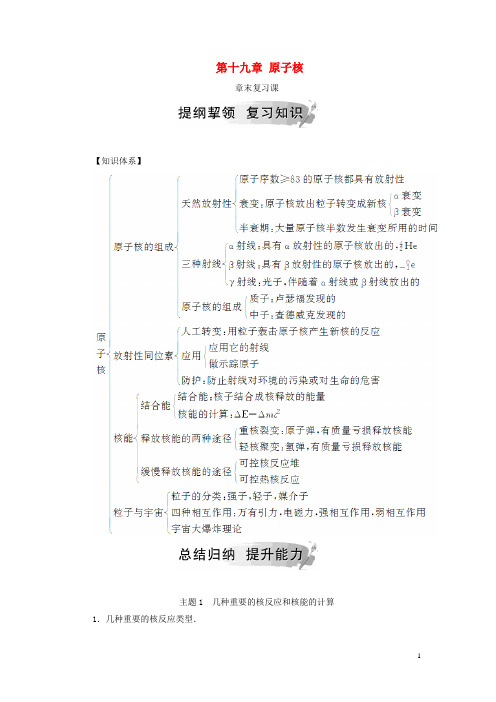 【重点资料】2019高中物理 第十九章 原子核章末复习课学案 新人教版选修3-5