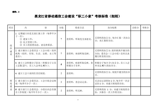 职工小家考核标准