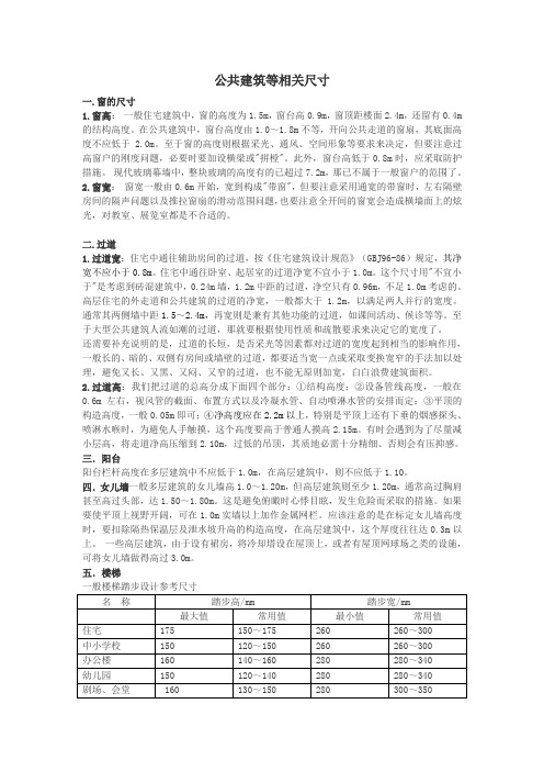 公共建筑等相关尺寸