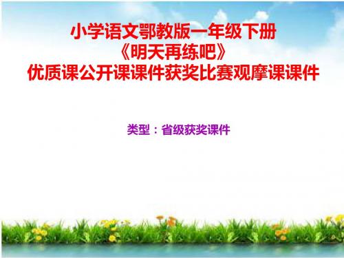 小学语文鄂教版一年级下册《明天再练吧》优质课公开课课件获奖课件比赛观摩课课件B016