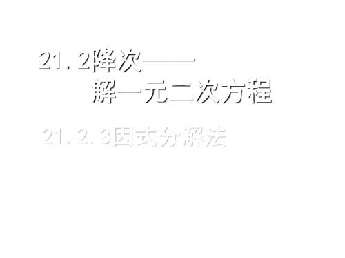新课标教案九年级数学上册 21.2.3 因式分解法课件 (新版)新人教版
