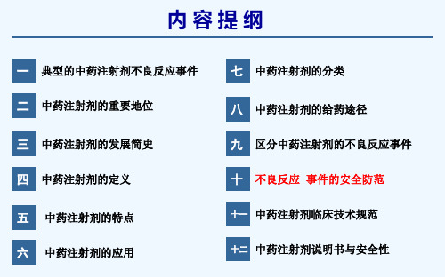 中药药剂学中药注射剂不良反应及安全防范