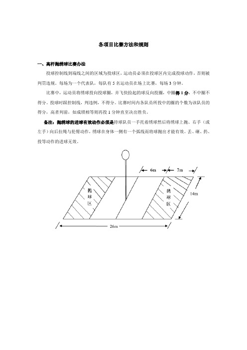 各项目比赛方法和规则