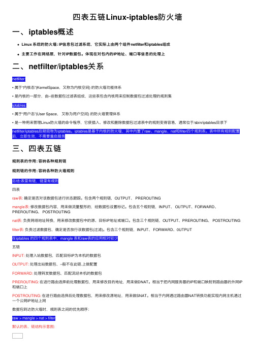 四表五链Linux-iptables防火墙