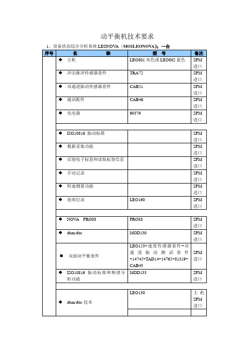 动平衡技术要求