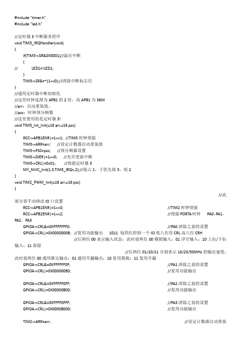 STM32f103PWM(用于电调)程序