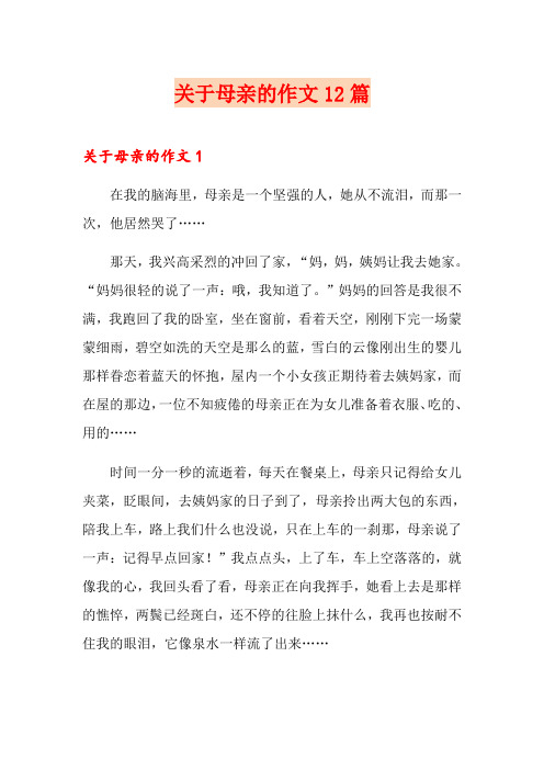 关于母亲的作文12篇