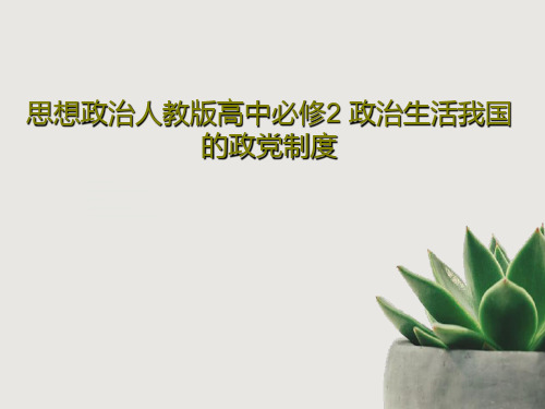 思想政治人教版高中必修2 政治生活我国的政党制度PPT文档29页