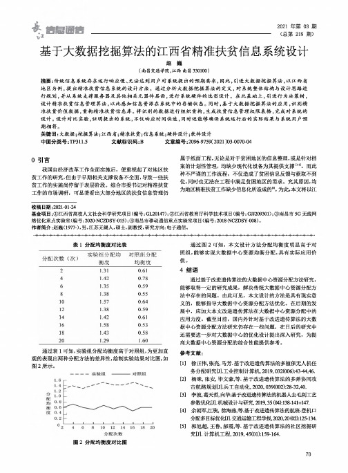 基于大数据挖掘算法的江西省精准扶贫信息系统设计